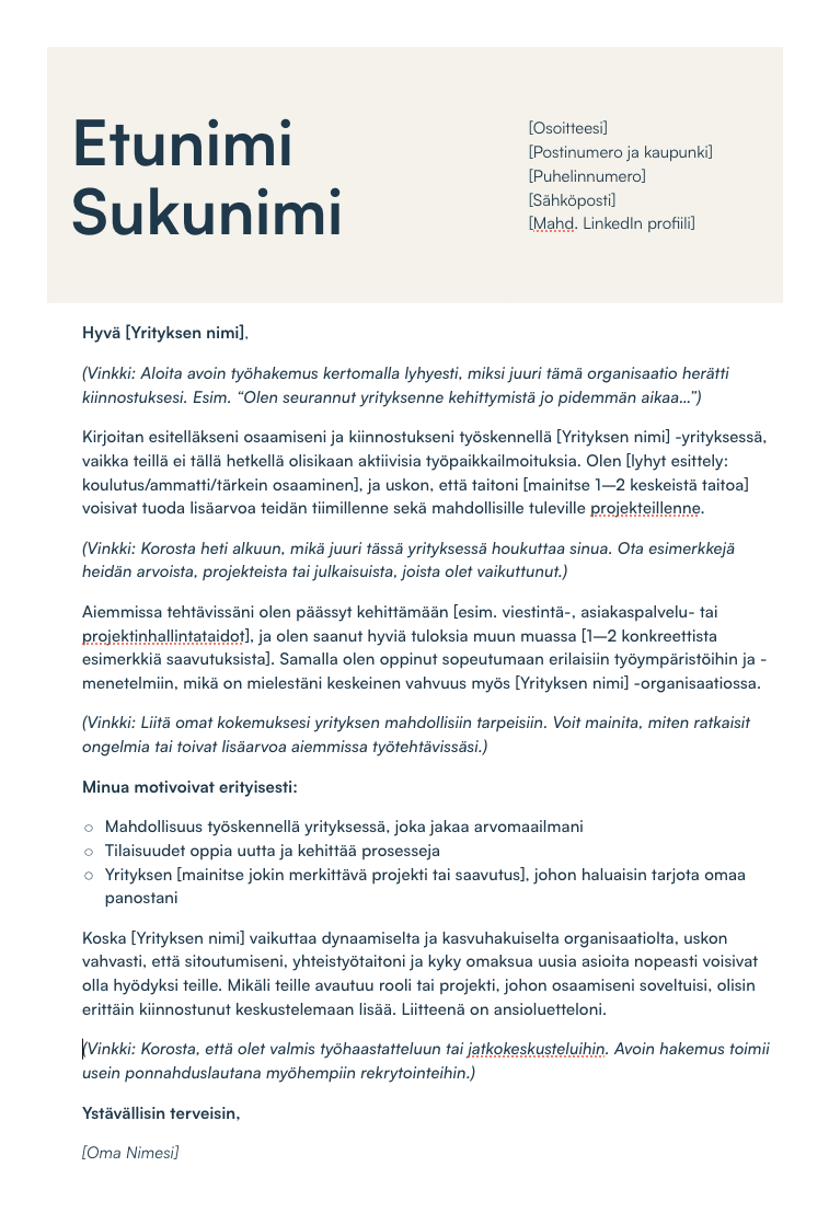 Avoin Ty hakemus Esimerkki sis Ladattavan Mallin Wellpack Avoin Ty hakemus Esimerkki sis Ladattavan Mallin Wellpack